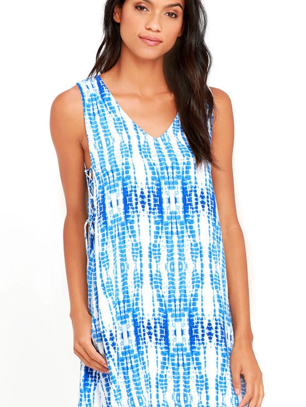 Lucy Love Blue & White Tie- Side Dress